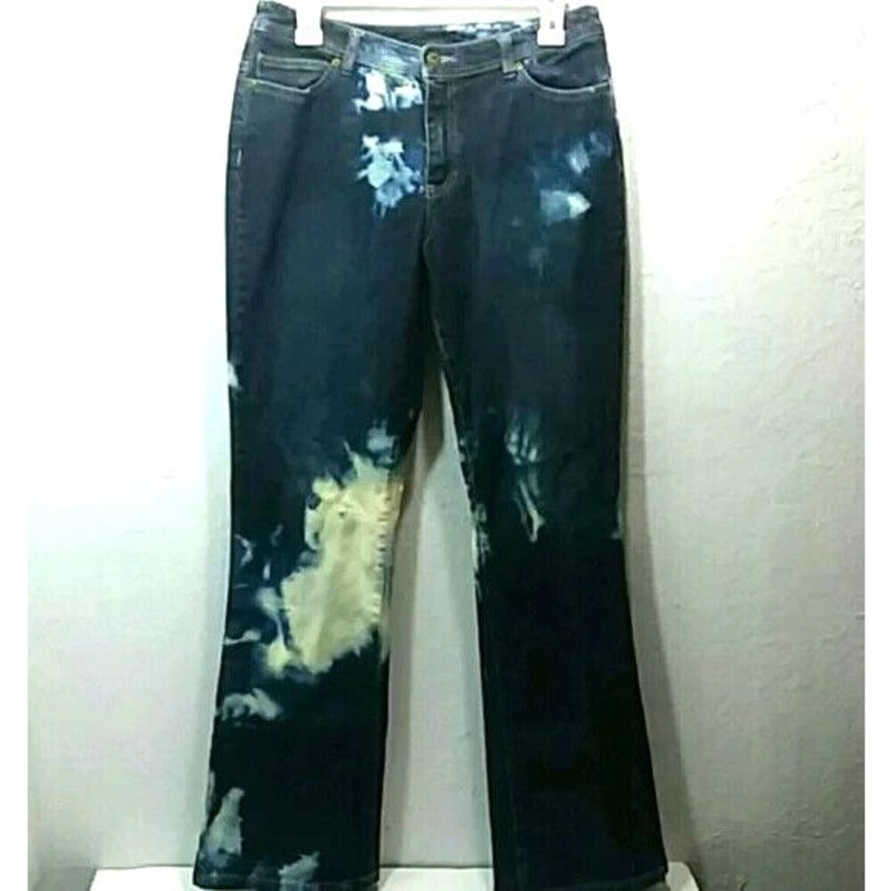 Motto jeans women's size 10 blue dark wash distressed detail jeans